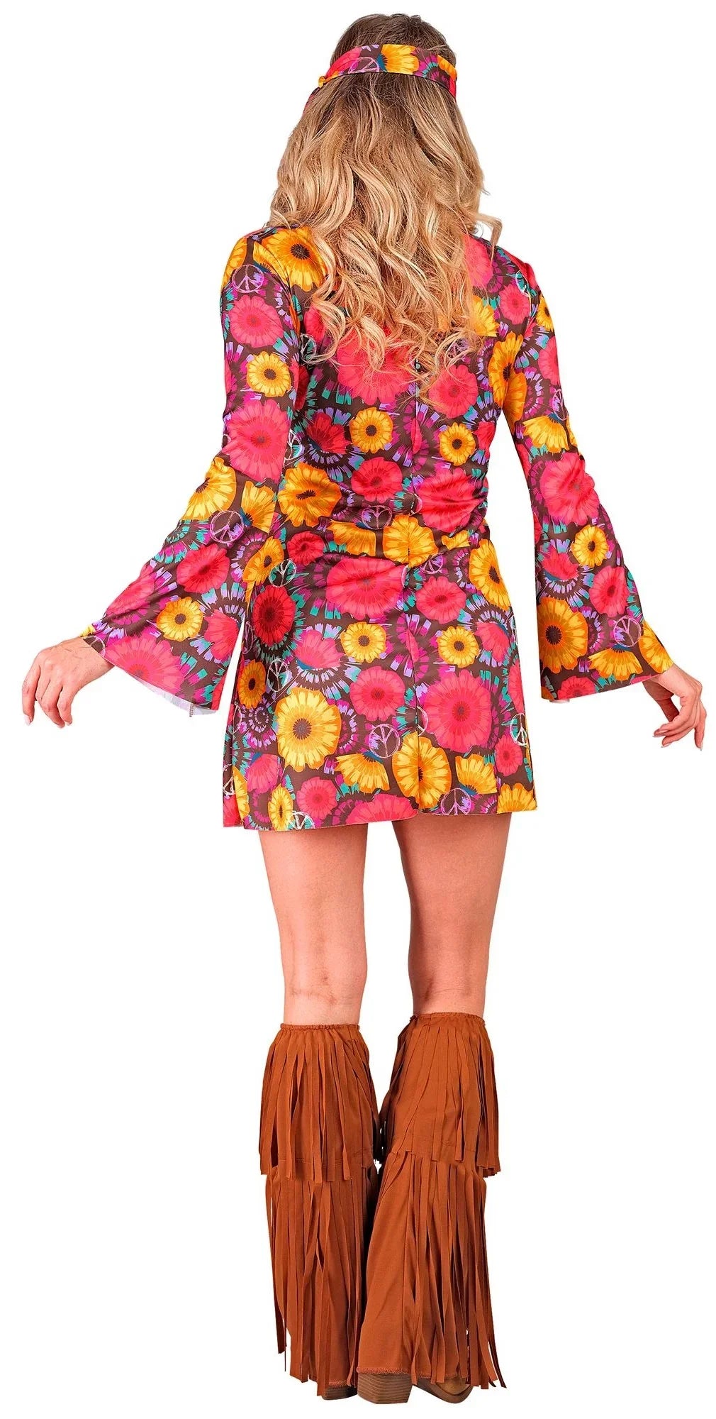 Disfraz Hippie con Estampado de Girasoles para Mujer Hippies Widmann